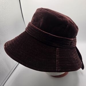 Kokin New York Elegant Classic Brown Velvet Women's Hat Cloche 21 1/2"